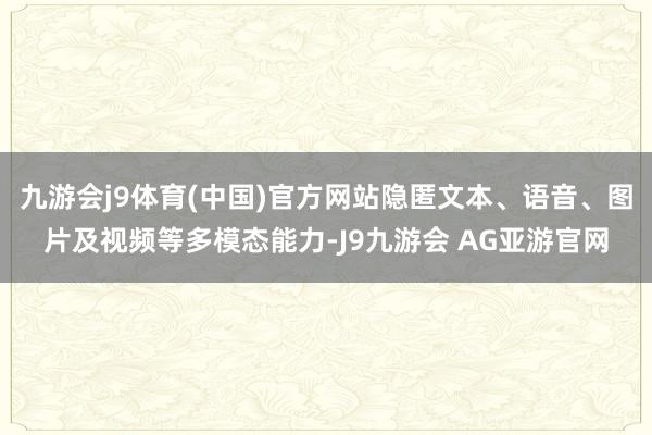 九游会j9体育(中国)官方网站隐匿文本、语音、图片及视频等多模态能力-J9九游会 AG亚游官网