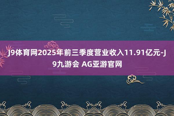 J9体育网2025年前三季度营业收入11.91亿元-J9九游会 AG亚游官网
