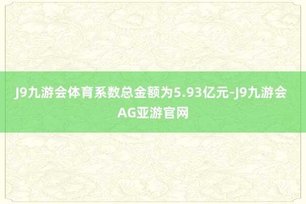 J9九游会体育系数总金额为5.93亿元-J9九游会 AG亚游官网