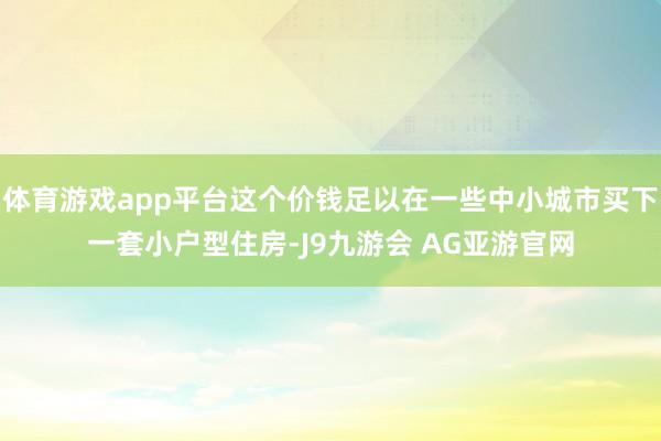 体育游戏app平台这个价钱足以在一些中小城市买下一套小户型住房-J9九游会 AG亚游官网